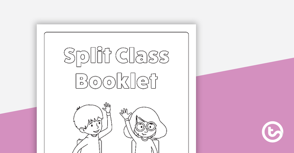 Preview image for Split Class/Fast Finisher Booklet Front Cover - Students with Hands Up - teaching resource