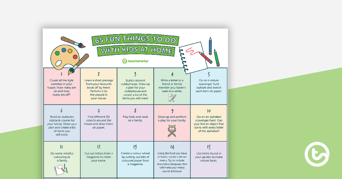 Preview image for 65 Fun Things to Do With Kids At Home - teaching resource