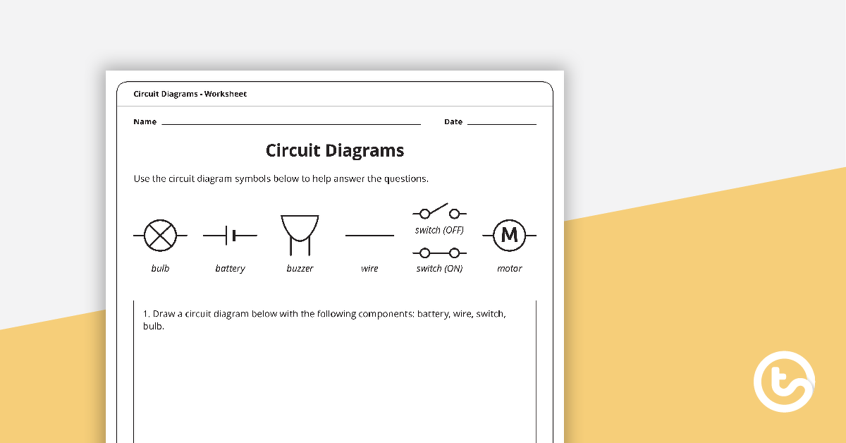 Preview image for Circuit Diagrams Worksheet - teaching resource