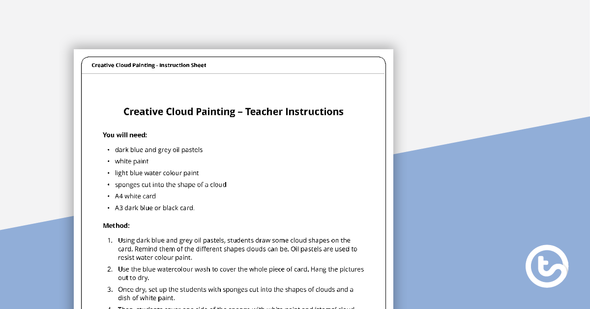 Preview image for Creative Cloud Painting - Teacher Instructions - teaching resource