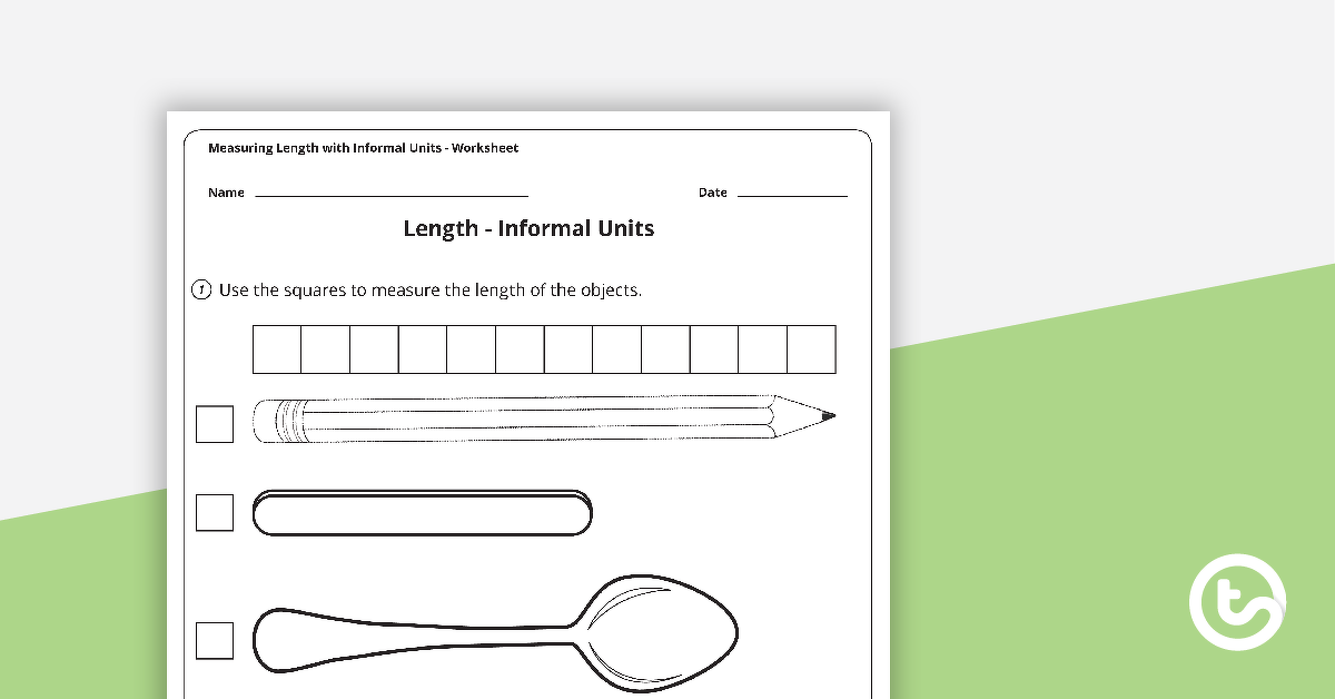 Preview image for Measuring Length with Informal Units Worksheet - teaching resource
