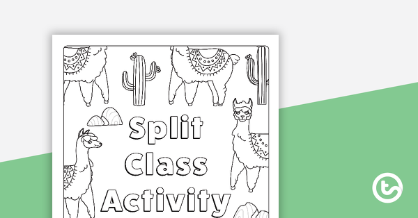 Preview image for Split Class/Fast Finisher Booklet Front Cover - Llama Theme - teaching resource