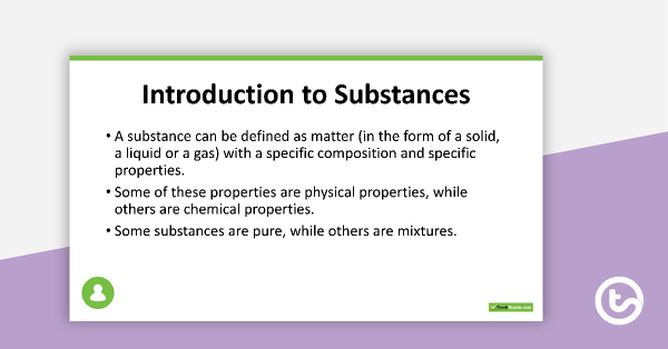 Thumbnail of Pure Substances and Mixtures Science PowerPoint - teaching resource