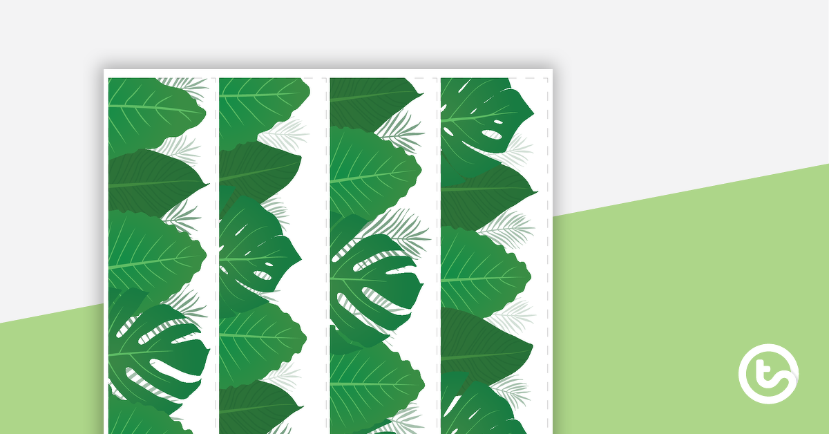 Preview image for Lush Leaves White - Border Trimmers - teaching resource
