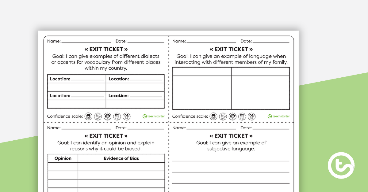Preview image for Year 6 Literacy Exit Tickets – Worksheets - teaching resource