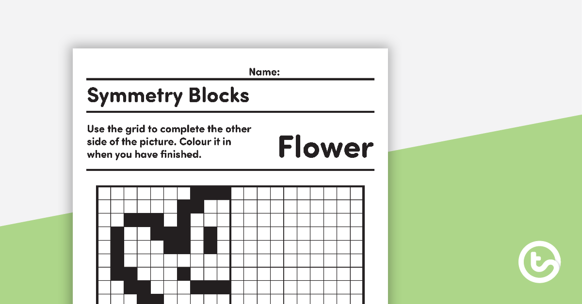 对称块的预览图像网格活动 - 花 - 教学资源