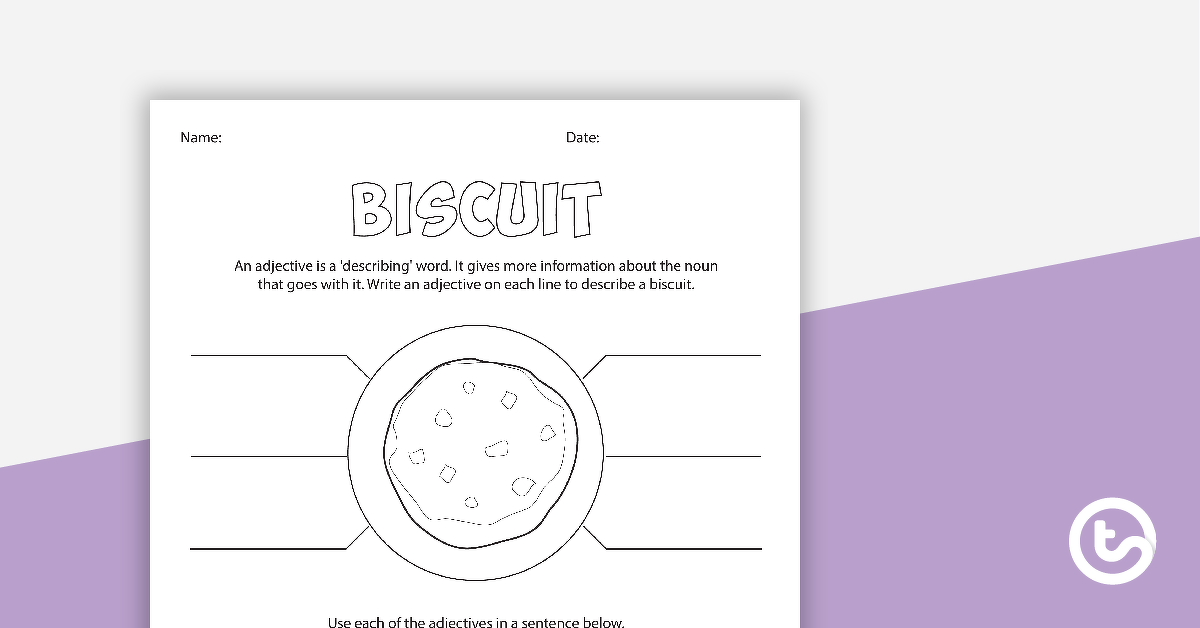 Preview image for Food Adjectives Worksheet - teaching resource