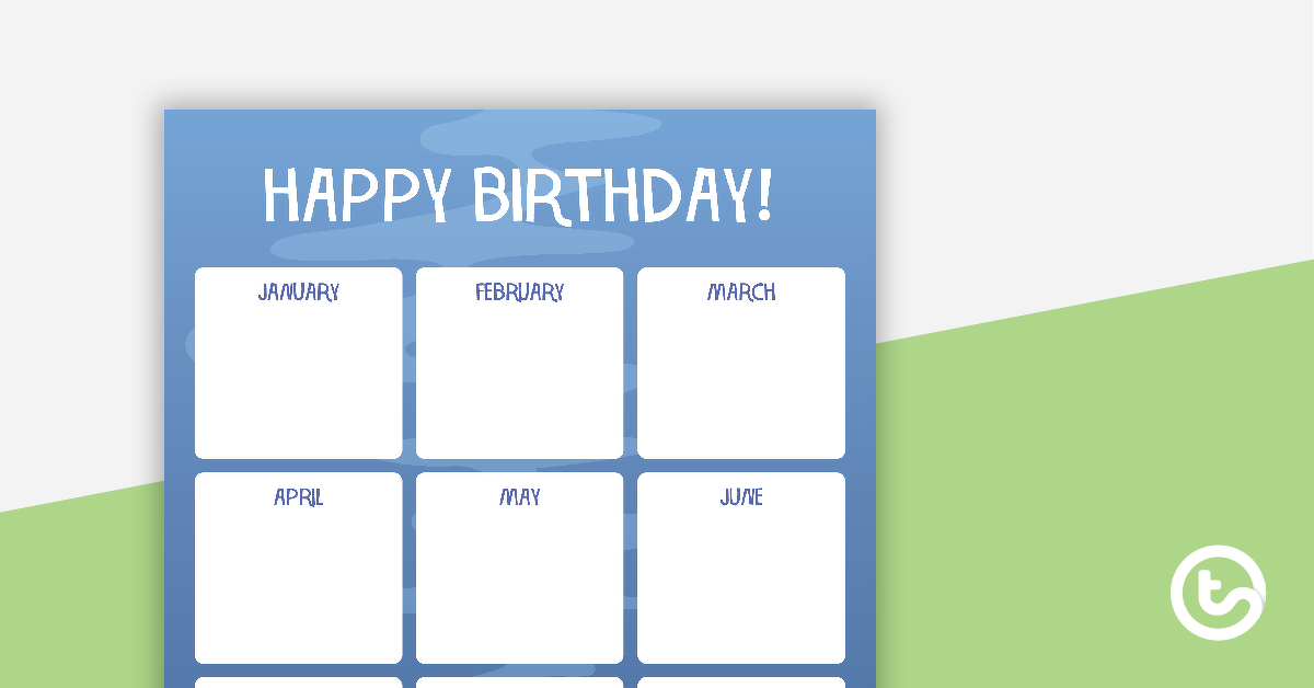 Preview image for Frogs - Happy Birthday Chart - teaching resource