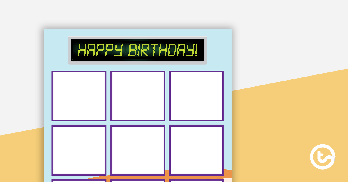 Preview image for Sports - Happy Birthday Chart - teaching resource