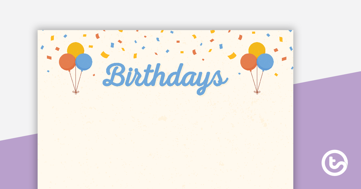 Preview image for Birthday Display - teaching resource