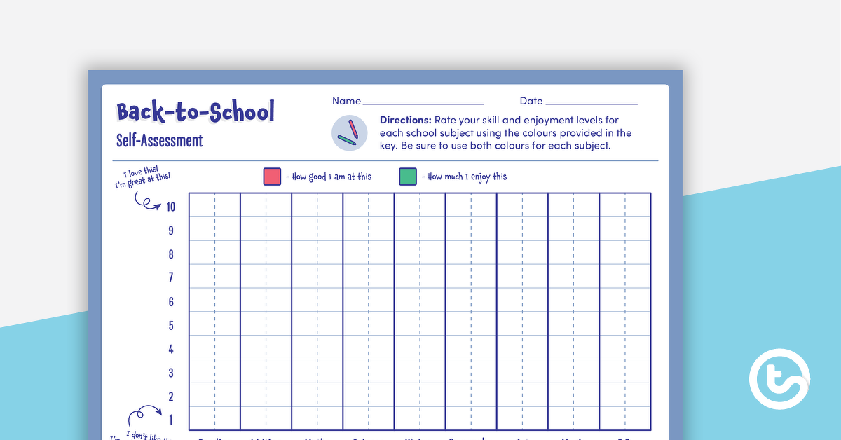 Preview image for Back-to-School Self-Assessment Template - teaching resource