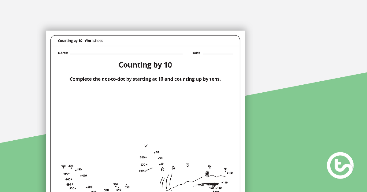 Preview image for Dot-to-Dot Drawing - Numbers by 10 - Shark - teaching resource