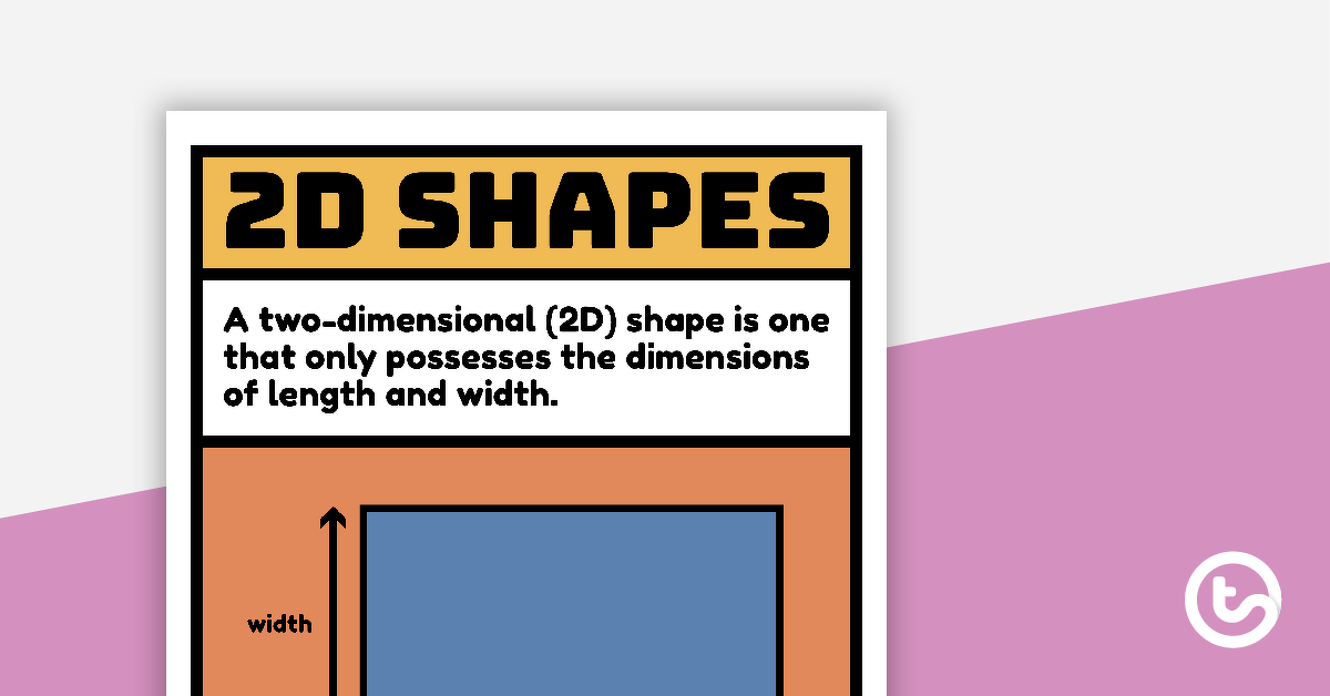 预览图像的2D形状和3D对象词汇表海报教学资源