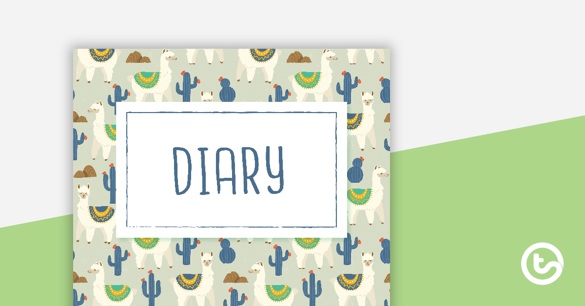 Preview image for Llama and Cactus - Diary Cover - teaching resource