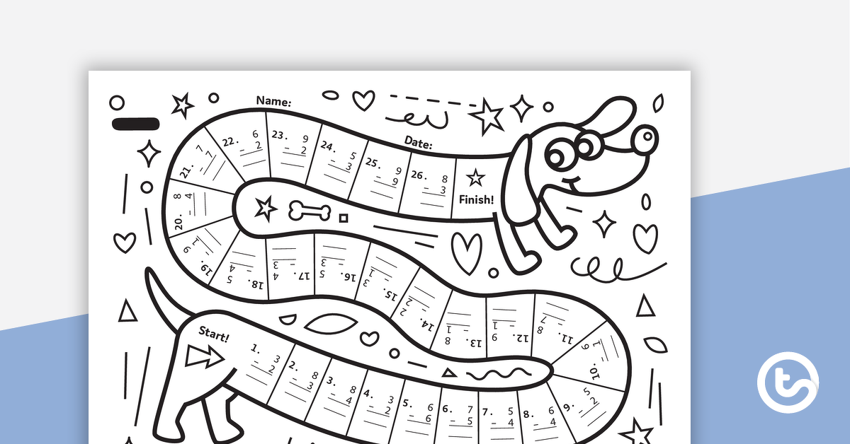 Preview image for Subtraction Sausage Dog – Worksheet - teaching resource