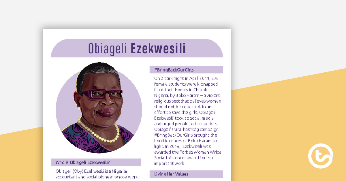 Preview image for Inspirational Woman Profile – Obiageli Ezekwesili - teaching resource