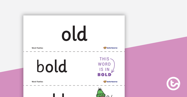 Thumbnail of Word Families Cards - Short Vowel O - teaching resource