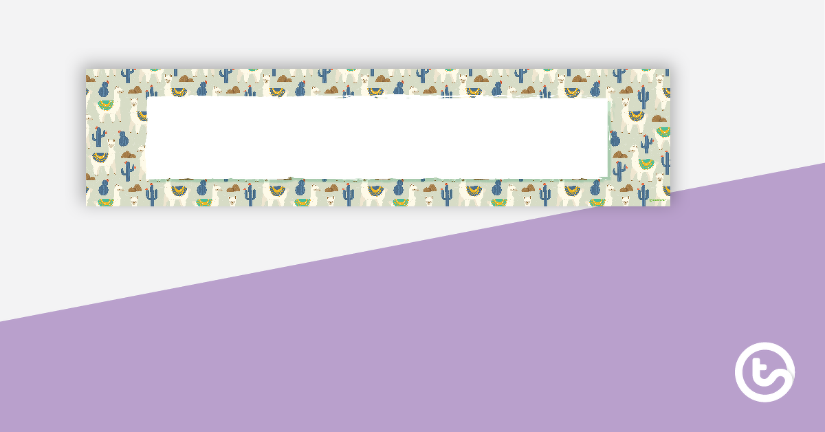 Preview image for Llama and Cactus - Display Banner - teaching resource