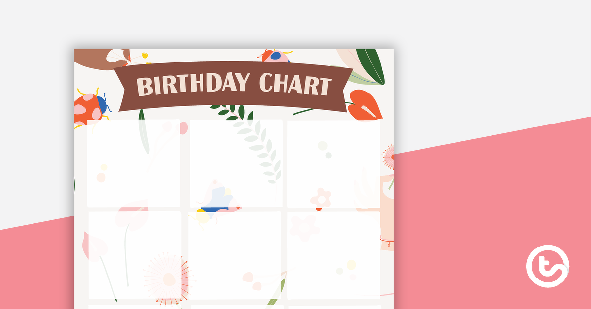 预览图像色彩鲜艳的昆虫– Happy Birthday Chart - teaching resource