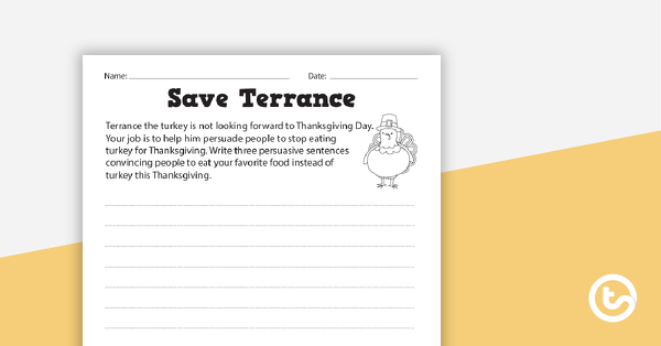 Preview image for Thanksgiving Day - Save Terrance - teaching resource