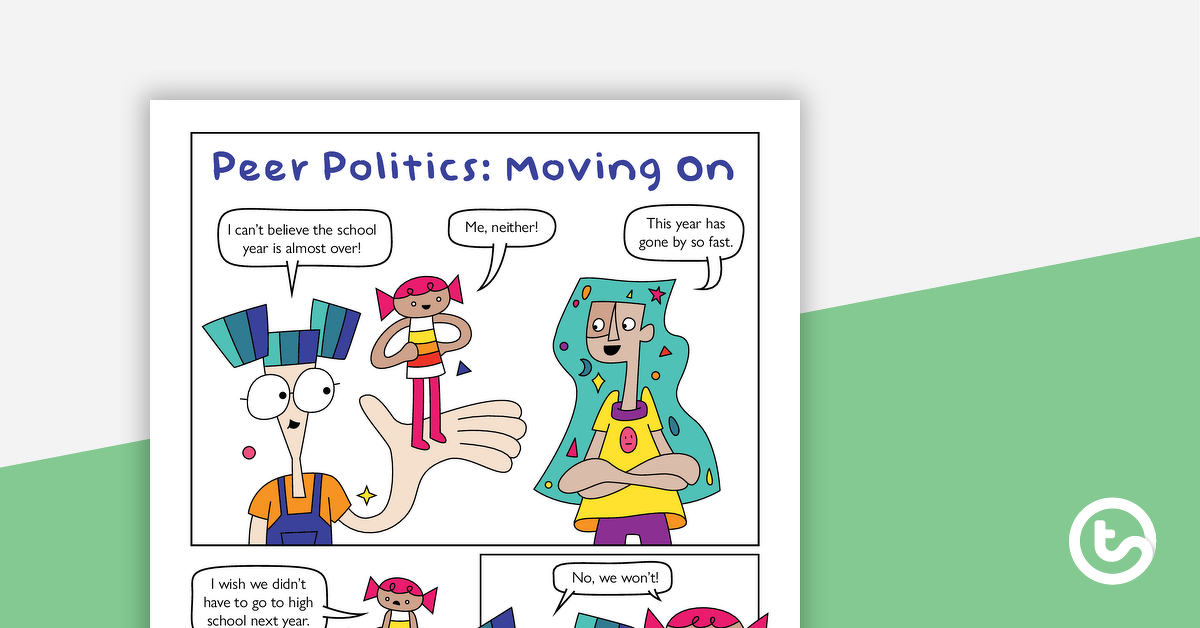 预览图像for Peer Politics: Moving On (Comic) – Worksheet - teaching resource