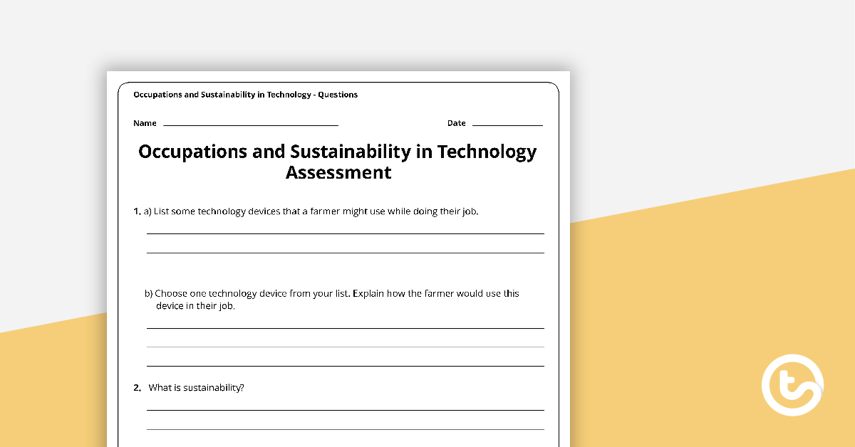 在技​​术评估中的职业和可持续性的预览图像 - 教学资源