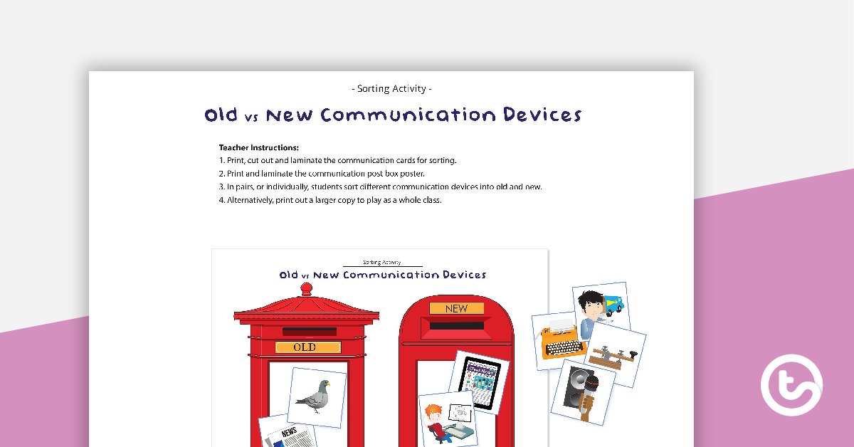 Preview image for Old vs New Communication Devices - Sorting Activity - teaching resource