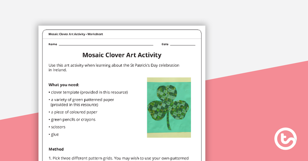 Thumbnail of Mosaic Clover Art Activity - teaching resource