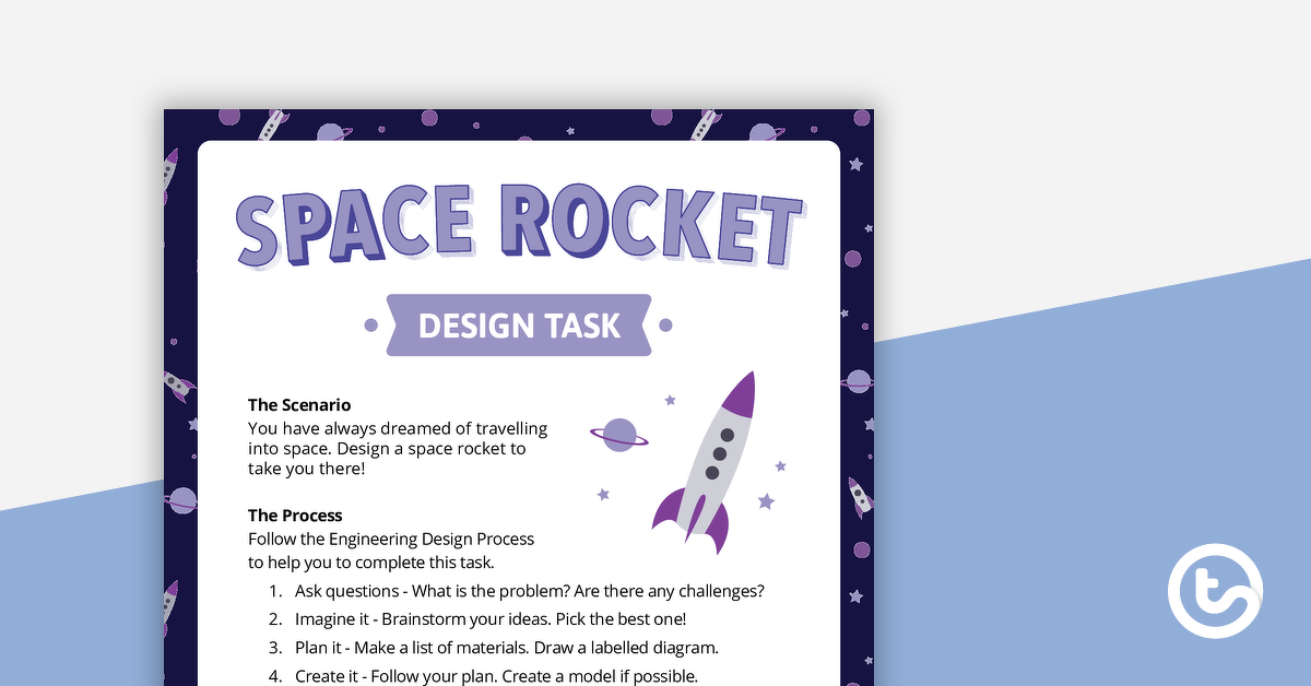 太空火箭设计任务的预览图像 - 教学资源