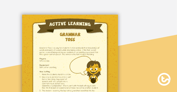 Preview image for Grammar Toss Active Game - teaching resource