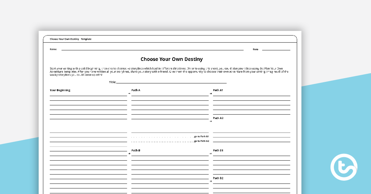 Preview image for Choose Your Own Destiny - Writing Template - teaching resource