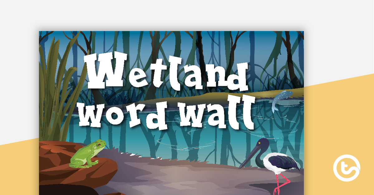 湿地单词墙词汇的预览图像 - 教学资源