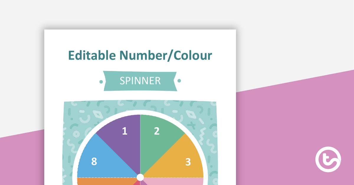 Preview image for Editable Number/Colour Spinner - teaching resource