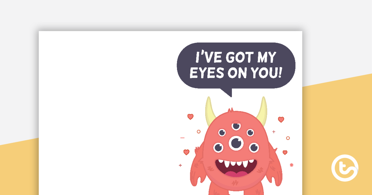 Preview image for I've Got My Eyes On You Valentine's Day Card - teaching resource