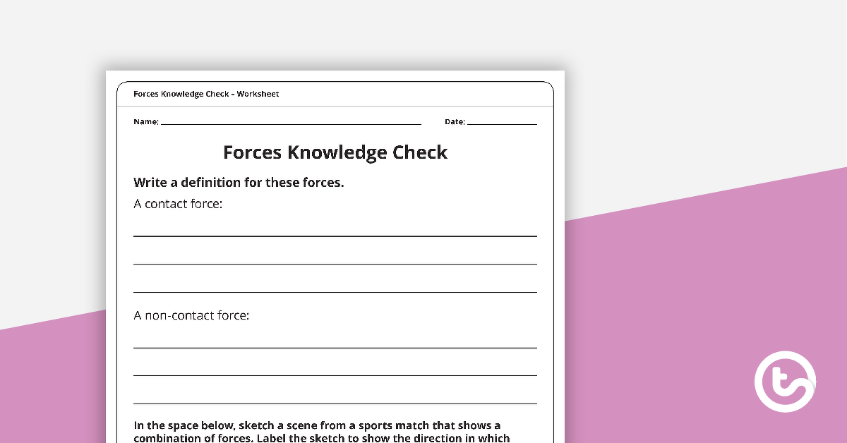 Preview image for Forces Knowledge Check - teaching resource