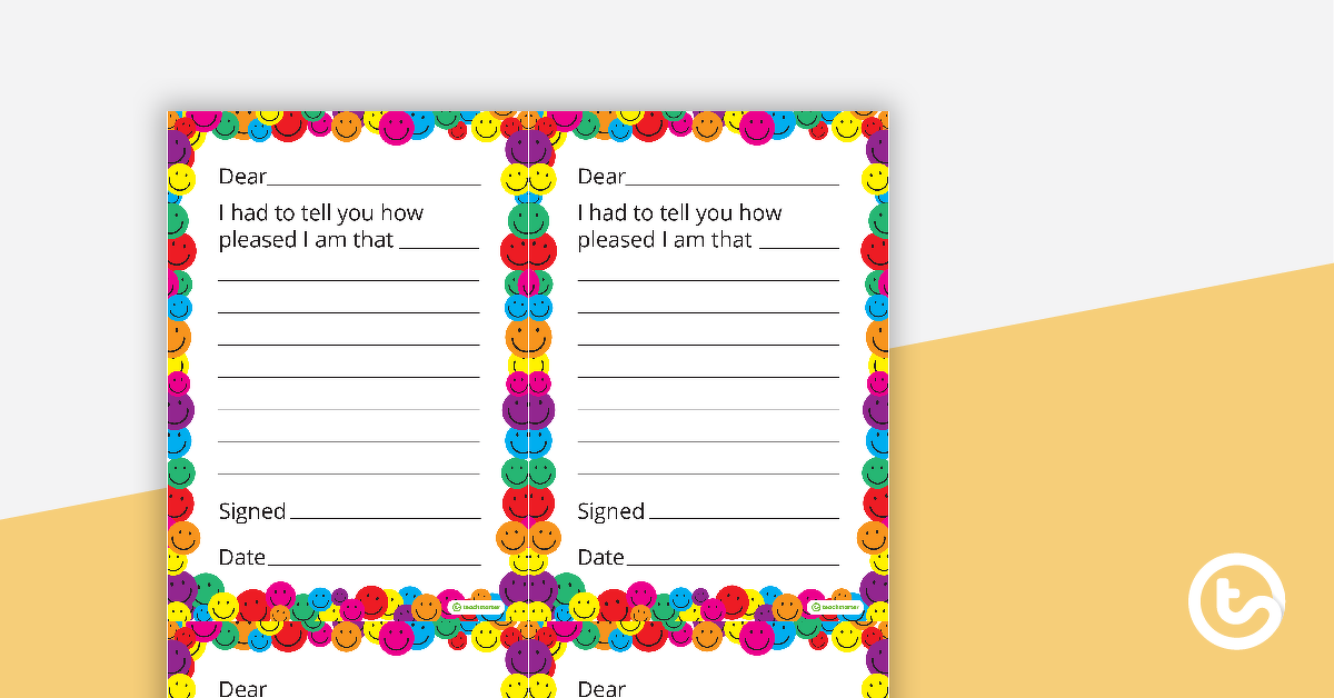 Preview image for Positive Parent Notes - Happy Face - teaching resource