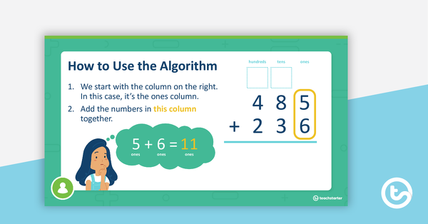 Thumbnail of The Addition Algorithm – Teaching Presentation - teaching resource