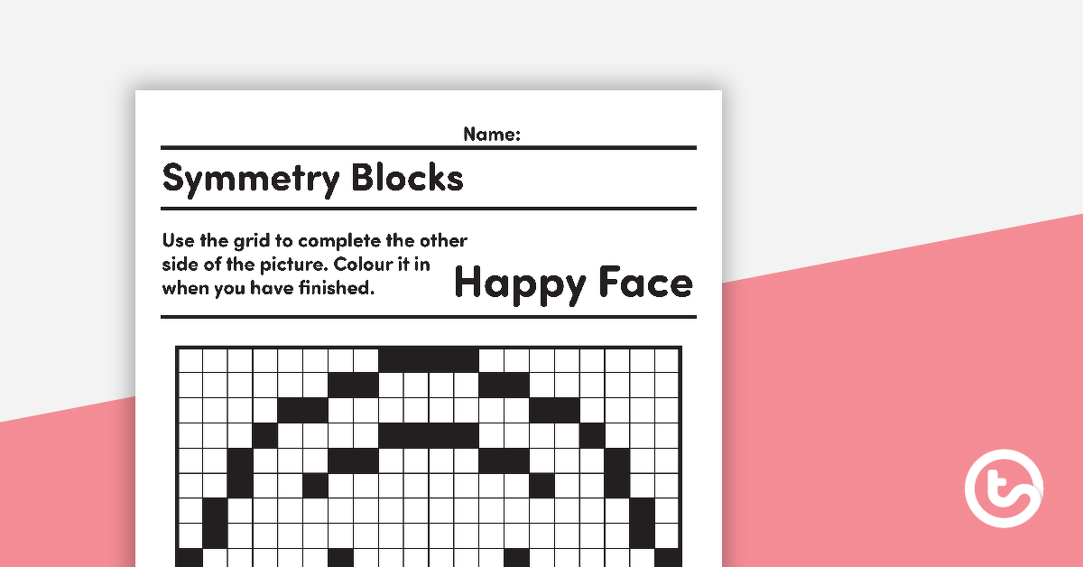 Preview image for Symmetry Blocks Grid Activity - Happy Face - teaching resource