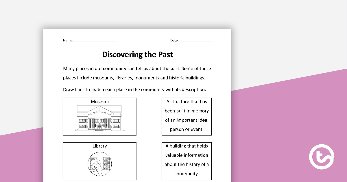 Preview image for Discovering the Past Worksheet - teaching resource