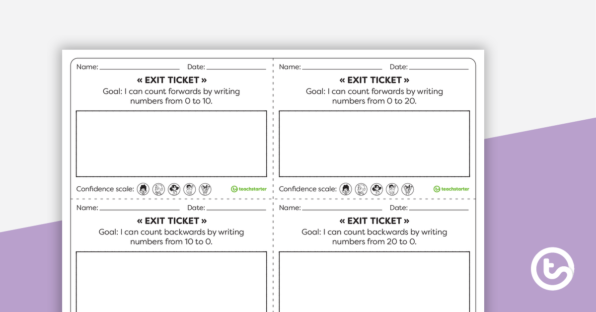 Preview image for Reception Numeracy Exit Tickets – Worksheets - teaching resource