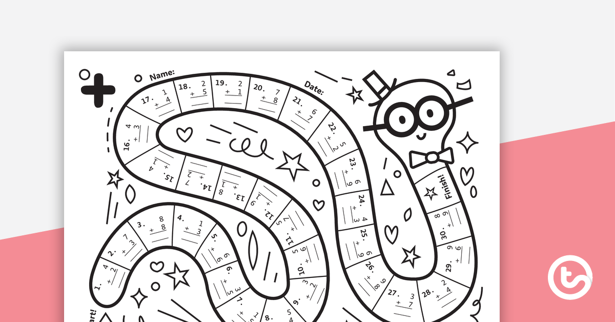 Preview image for Addition Worm – Worksheet - teaching resource