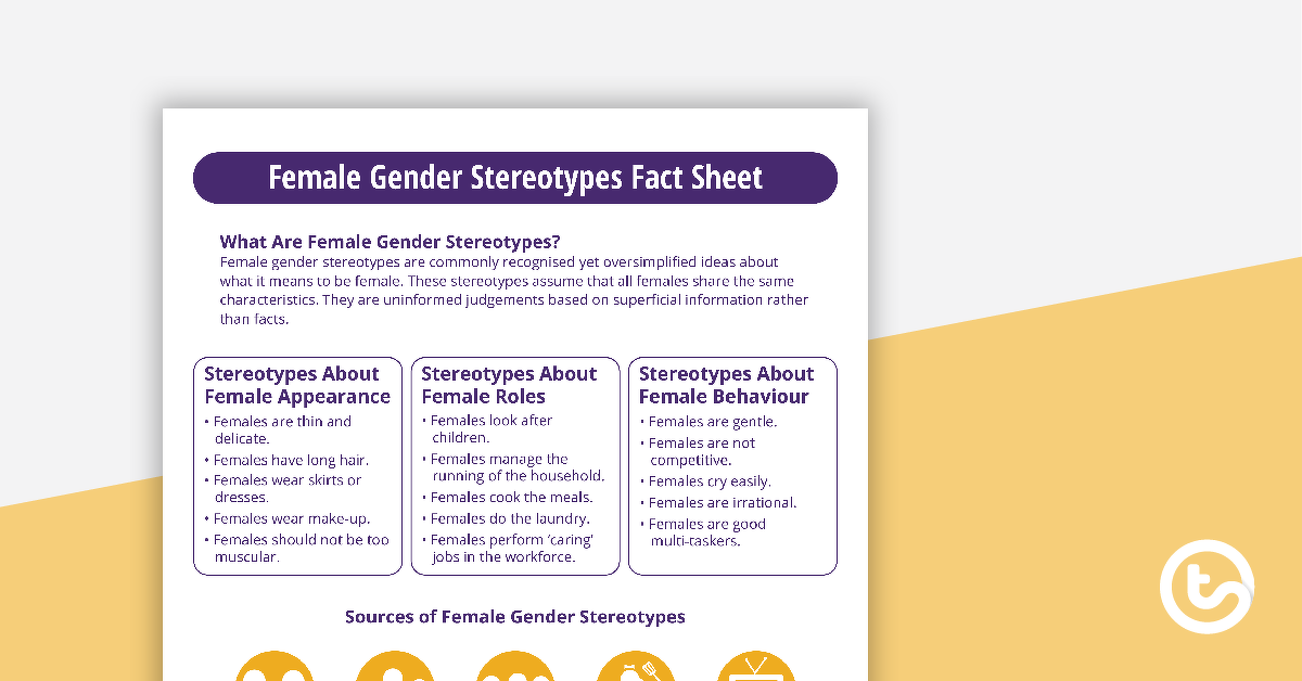 Preview image for Female Gender Stereotypes Fact Sheet - teaching resource