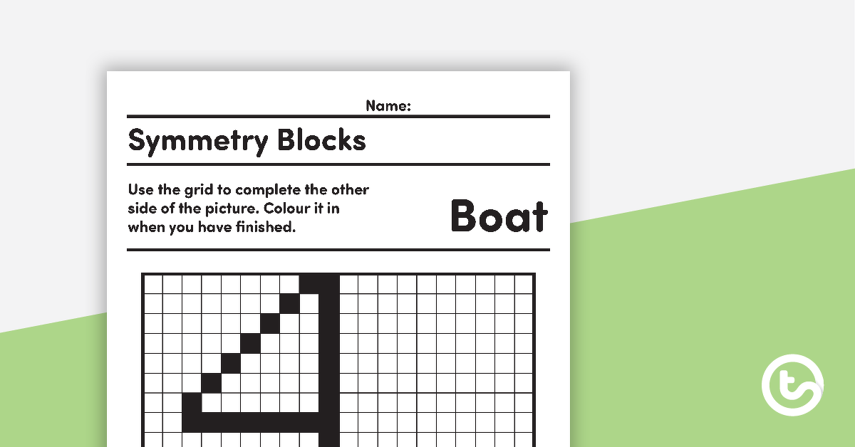 对称块的预览图像网格活动 - 船 - 教学资源