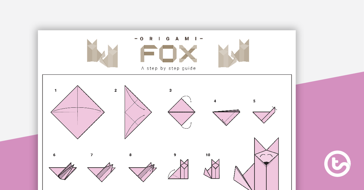 预览图像折纸福克斯循序渐进的教诲tions - teaching resource