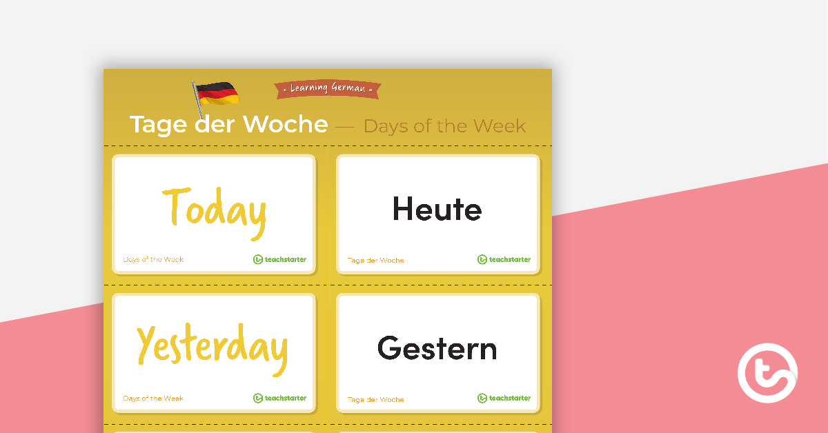 预览图像的星期-德语语言抽认卡-教学资源