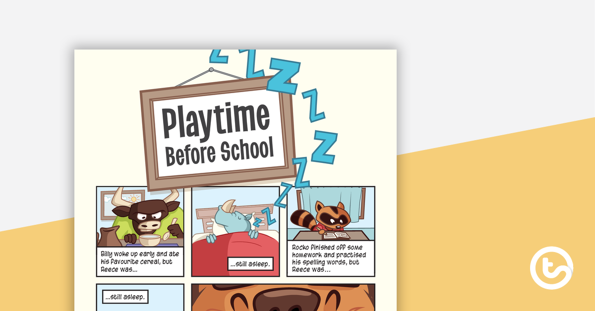 预览图像for Playtime Before School – Worksheet - teaching resource