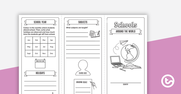 Preview image for Schools Around the World – Brochure and Writing Template - teaching resource