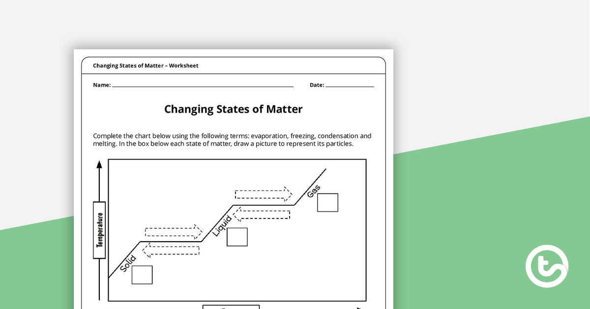 Preview image for Changing States of Matter Worksheet - teaching resource