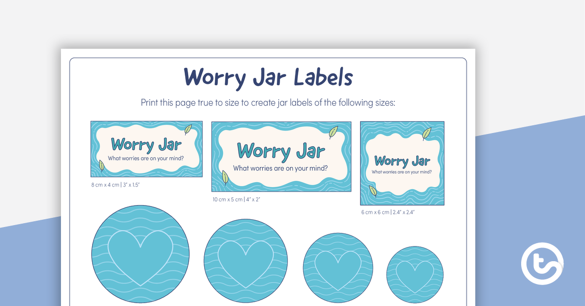 预览图像for Worry Jar – Cut and Assemble Kit - teaching resource