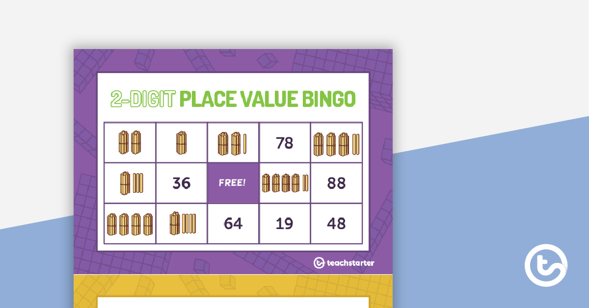 Preview image for Two-Digit Place Value Bingo Game (Digits and Pop Sticks) - teaching resource